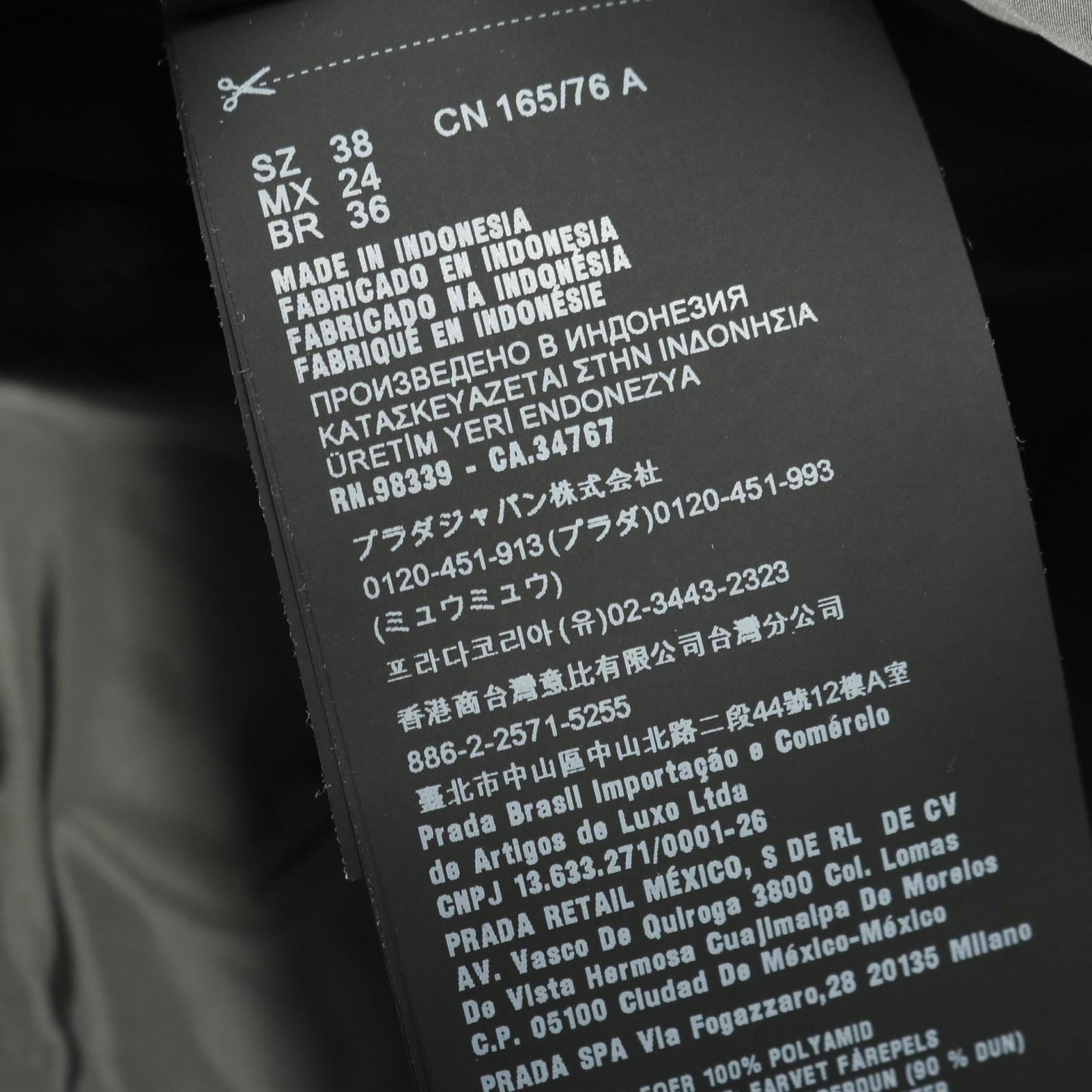 /Prada Down Jacket Polyester Ladies Gray - image 4