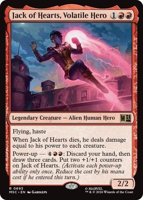 x1 Jack of Hearts, Volatile Hero R MTG Commander: Marvel Super Heroes M/NM, Engl