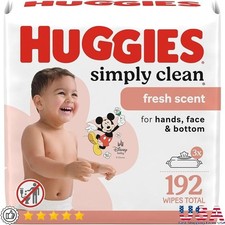 Fresh Scent Baby Wipes 192 Count Hypoallergenic Family Wipes Sensitive Skin New