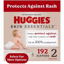 Huggies Skin Essentials Baby Diapers, Size 2 12-18 lbs , 192 Count Select