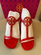Image of Tory Burch Coral Red Miller Sandals, size 4