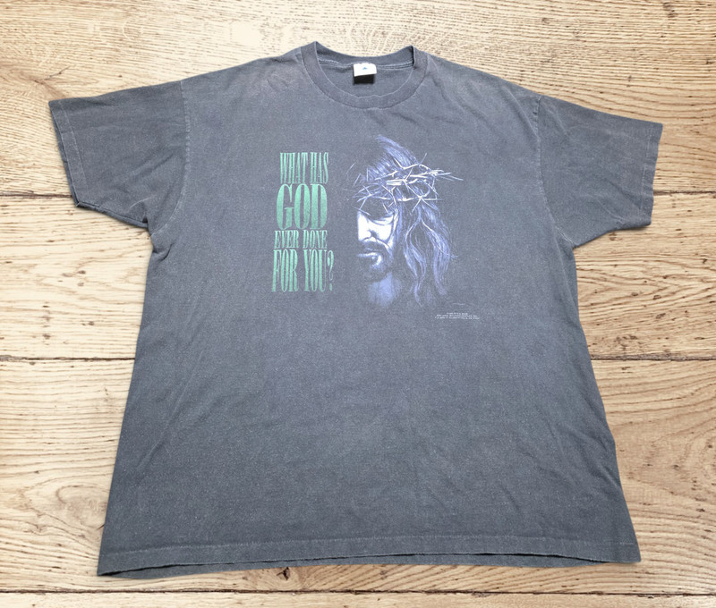 Vintage 93 Living Epistles Jesus Graphic T-Shirt XL Delta USA What Has God Done