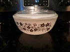 💫 Pyrex Spring Blossom ( Crazy Daisy ) # 404 Mixing Bowl 4 Qt. With Lid