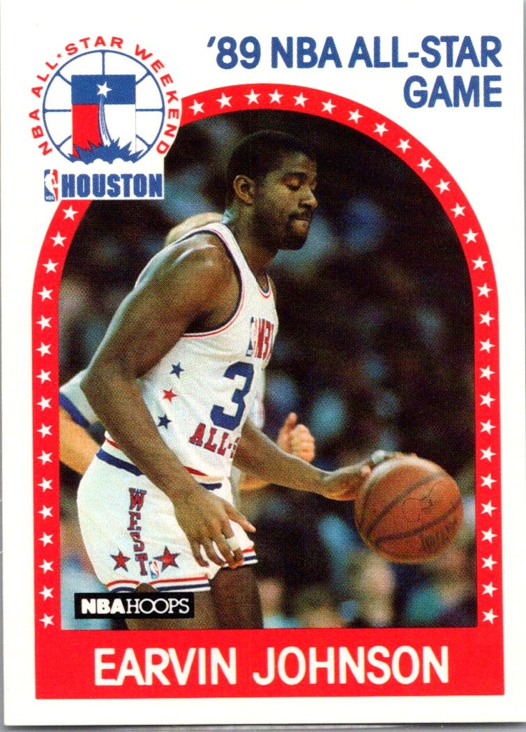 1989-90 Hoops All-Star Panels Perforated #166 Magic Johnson