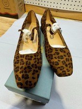 C.Paravano Women's Mary Jane Flats With Adjustable Strap / Leopard W 