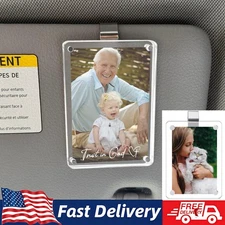 Car Picture Holder, Acrylic Magnetic Visor Photo Clip, Personalized Picture