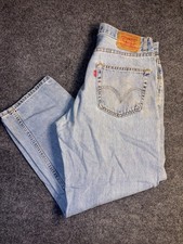 Levi's 550 Jeans Mens 34x29 Blue Denim Relaxed Fit Red Tab Grunge Straight Leg