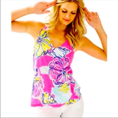#ad Lilly Pulitzer Minka Tank Too in Swept by The Tides $29.00
