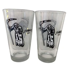 Halloween 2017 Reaper, glass tumblers, glasses, drinkware, fall decor, set of 2