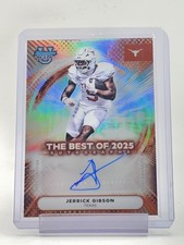 JERRICK GIBSON 2025 BOWMAN UNIVERSITY BEST AUTO ROOKIE #BOA-JG TEXAS Q2550
