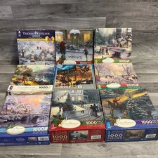 Thomas Kinkade Ceaco Puzzle Lot 1000 PCS Jigsaw Wizard of Oz DC Comic Victorian