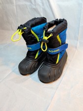 SOREL Youth Unisex Little Children's Flurry Boot Black Super Blue Size 9