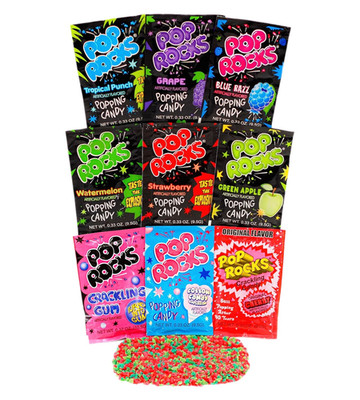 Pop Rocks (9 Pack) -9 Individually Wrapped Packets of Pop Rocks Candies - 9 Ass