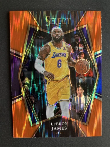 2021-22 Panini Select Orange Shimmer Prizm LeBron James #195 Los Angeles Lakers