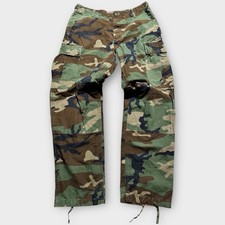 Vintage US Military BDU Pants Men Medium Regular Woodland Camo Ripstop Cargo 90s