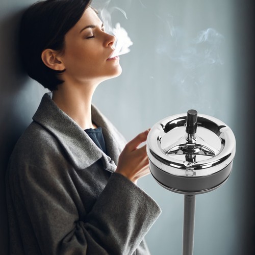Black Floor Ashtray Self Cleaning Detachable Adjustable Height Standing  - Bild 4 von 24