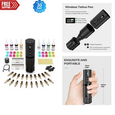 All-in-One Wireless Tattoo Kit - Precision Pens, Needles & Vibrant Inks Included
