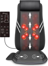 Back Massager with Heat,Shiatsu Massage Seat Cushion,8 Flexible Nodes Massage fo