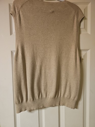 Herren Polo Ralph Lauren hellbraun V-Ausschnitt 100 % Baumwolle Strick Pullover Weste Größe X Large - Bild 5 von 5