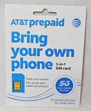 AT&T Prepaid Bring Your Own Phone or Tablet Sim Kit | Universal 3-in-1 Sim Card
