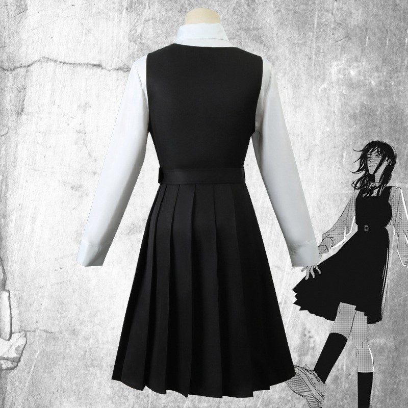black uniform dress Girls Button Back School Pleated Hem 12 Restaurants and Airlines this dress features comfort stretch spandex to keep you comfortable all day no matter the use Chainsaw Cosplay Man Asa Mitaka