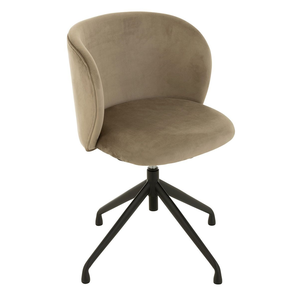 Chaise pivotante en velours gris foncé Gena à hauteur réglable