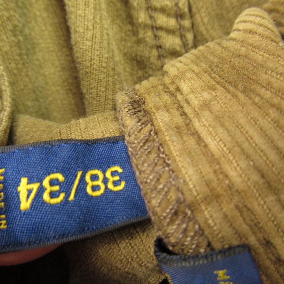 Polo Ralph Lauren Jeans Mens 38/34 Chino Pockets Straight Fit Brown Corduroy - Image 3 of 4