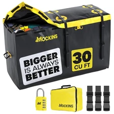 Mockins 30 CuFt Trailer Hitch Cargo Carrier Bag | 60"x24"x36" Weatherproof Ca...