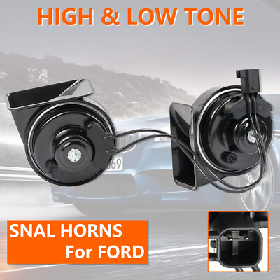Loud High Low Tone Loud Snail Horn For Ford Mustang EcoSport Espace 110-125db 2X