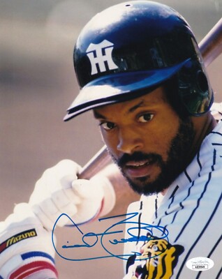 Cecil Fielder Hanshin Tigers Japanese SIGNED 8x10 JSA AUTOGRAPH
