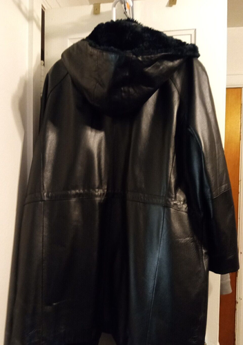 CBO New York Black Leather Anorak Style Jacket Lined Warm Size 1X - Picture 5 of 5