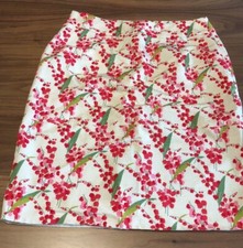 Blumarine Blugirl Y2K White Red Floral Berry Print Skirt Size S