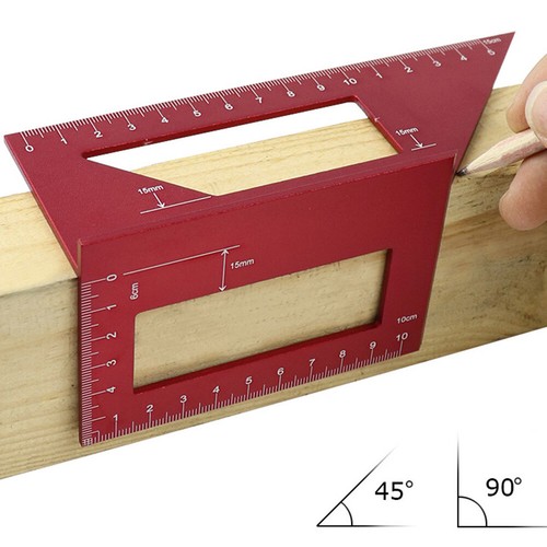 Woodworking T-shaped Scribe Dauge 45° Bevel 90° Aluminum Alloy Scriber Ruler - Picture 6 of 12