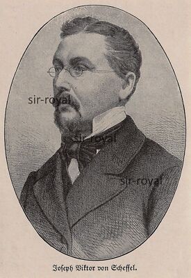 Joseph Viktor von Scheffel - 1926 - Historisches Bild ~8x11cm -