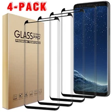 4 Packs Clear For Samsung Galaxy S8/S8+/S8 Plus Tempered Glass Screen Protector