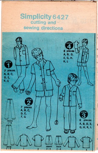 "Boys & Teen-Boys' Pajamas in 2 Lengths" ©1977 Simplicity Pattern # 6427 UNCUT - Picture 3 of 6