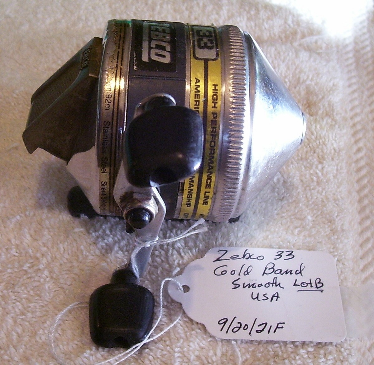 Moulinet de pêche Zebco 33 Classic Gold Roller Bearing System vintage made USA • EUR 23,12