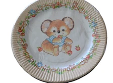 8 KIRBY KOALA Dessert Paper Plates 7" Gibson Sealed! Apples Birds   Vintage