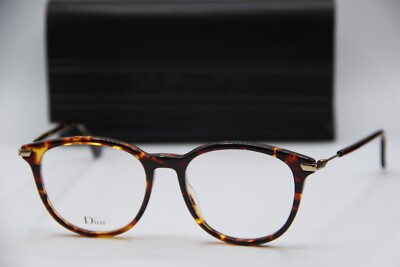 NEW CHRISTIAN DIOR DIORESSENCE12 P65 HAVANA AUTHENTIC FRAMES EYEGLASSES 50-17