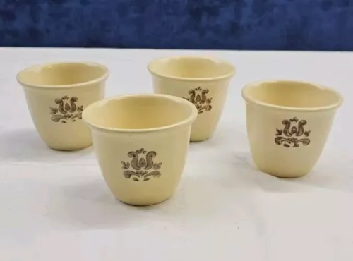Pfaltzgraff Village Pattern Custard Cups Set Of 4 Vintage Stoneware