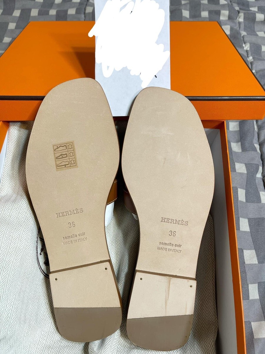 BNIB AUTHENTIC HERMES Oran Sandale Box Calfskin Oran Sandals