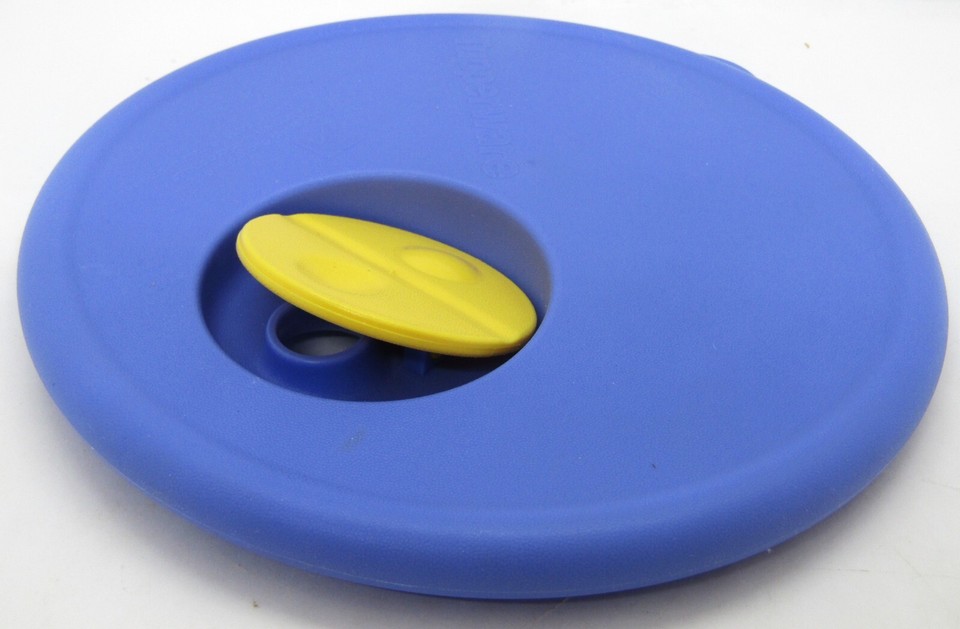 Tupperware Microwave Vented Blue/Yellow Replacement Lid, Measures 6 1/4
