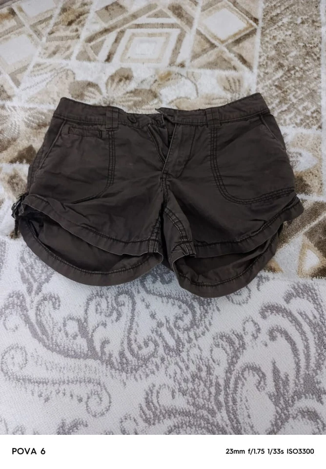 Pantalones Cortos Mujer Marrón Playa A Fiesta Bolsillos Lino Informal Carga Foto 4 de 4