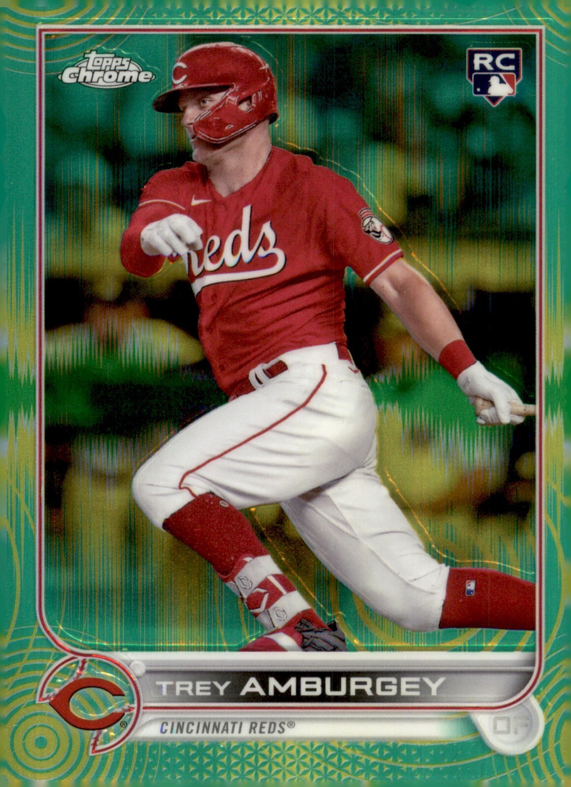 2022 Topps Chrome Green Wave Refractor- #61 Trey Amburgey (RC) #'d 45/99