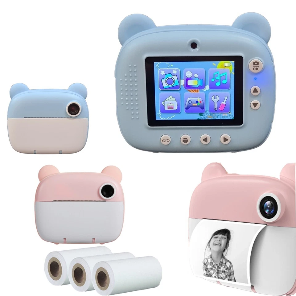 FOTOCAMERA STAMPA ISTANTANEA BAMBINI FOTO TERMICA MACCHINA FOTOGRAFICA DIGITALE