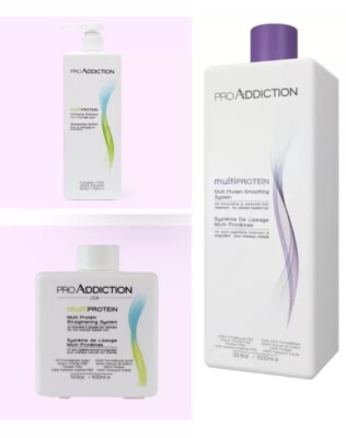 Pro Addiction Multi-Protein Straightening System SET of PURPLE ,WHITE, SHAMPOO