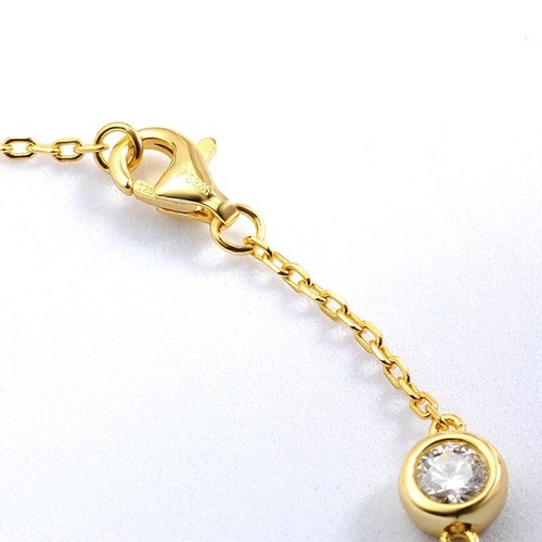 4mm D VVS1 Moissanite Bubble Tennis Chain Bracelet Gift For Her 18k Gold Plated - Picture 7 of 16