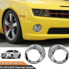 Exterior Front Fog Light Lamp Trim Cover For Chevrolet Camaro 2010-2013 Chrome