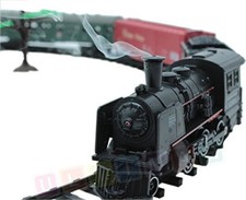 Eisenbahn elektrisch set - 4 Wagen, Sound, Licht und Rauch - 25 Teile