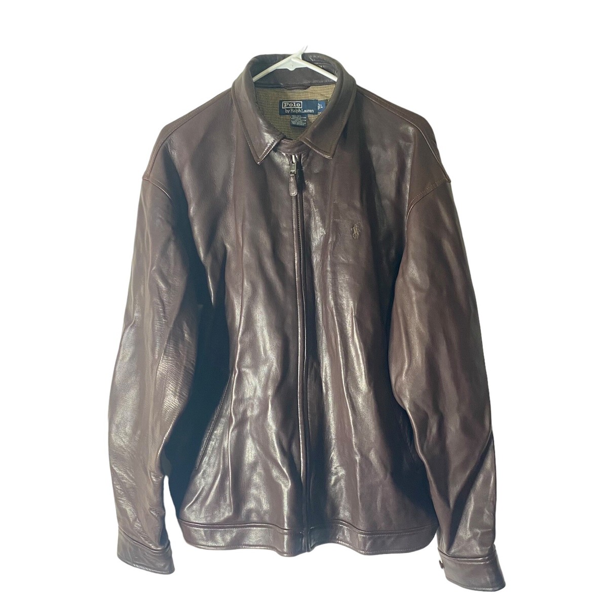Vintage Polo Ralph Lauren Leather Jacket Mens Large Dark Vintage Polo Ralph Lauren Leather Jacket Mens Large Dark